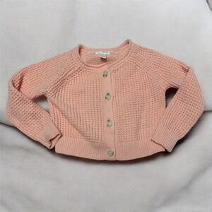 Cat & Jack Baby Toddler Girls Peach Pink Knit Button Down Cardigan 2T